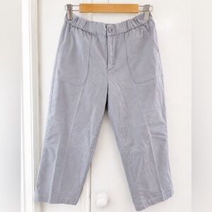 Lee Ultra Lux Comfort Wide Leg Utility Crop Pants | Light Gray | Size 10